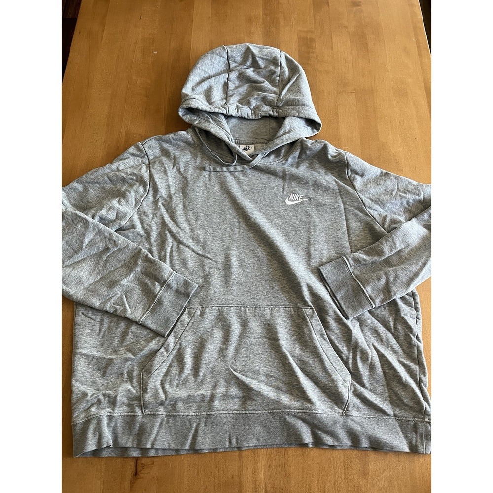Nike Sportswear Knit Lightweight Athletic Gray Hoodie Sweatshirt Mens Sz XXL